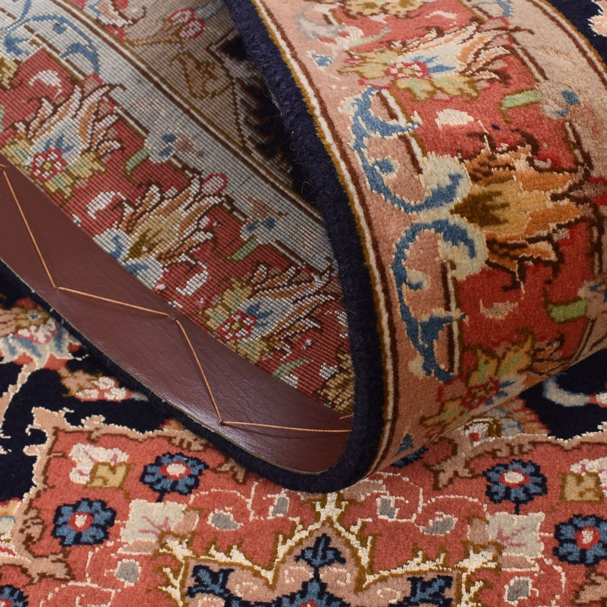 Runner Perser Rug - Tabriz - Royal - 380 x 75 cm - dark blue