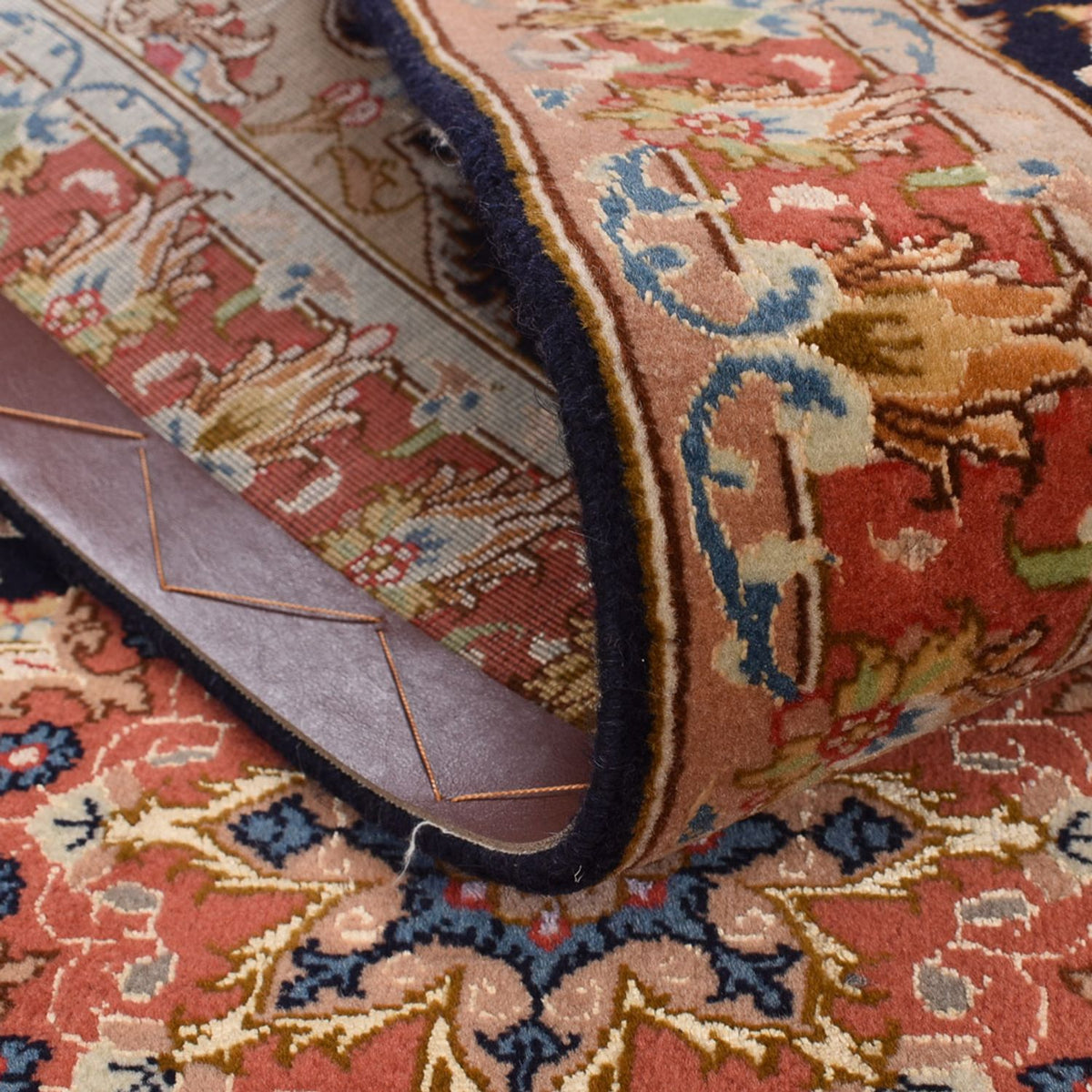 Runner Perser Rug - Tabriz - Royal - 380 x 75 cm - dark blue