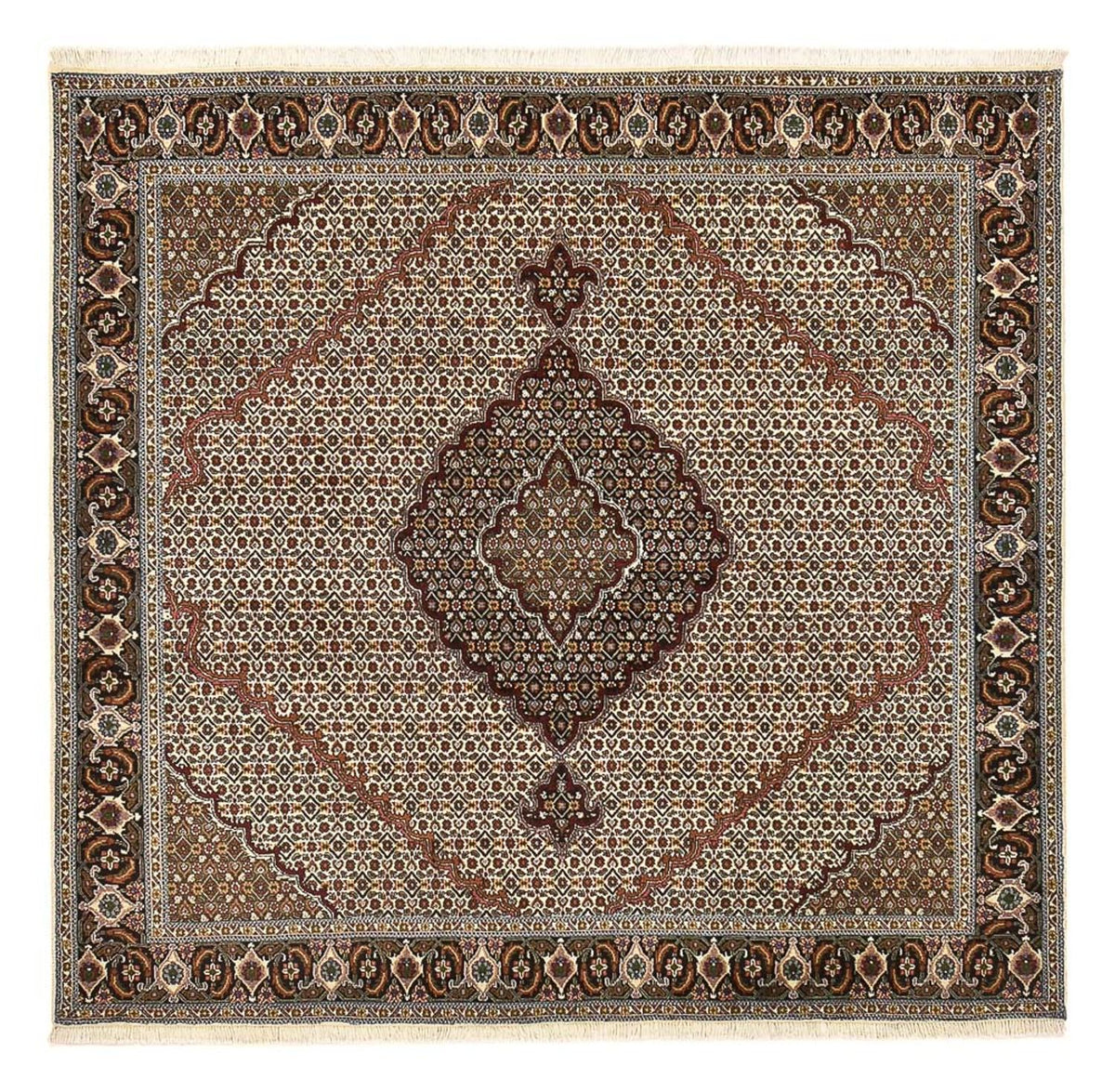 Perser Rug - Tabriz - Royal square  - 200 x 200 cm - brown
