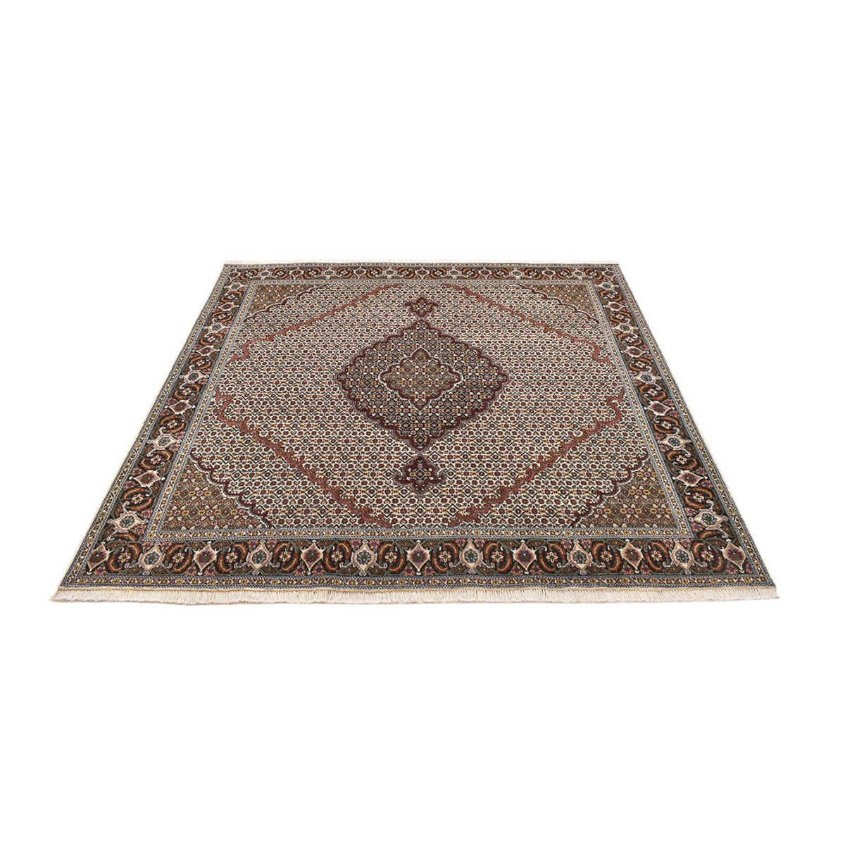 Perser Rug - Tabriz - Royal square  - 200 x 200 cm - brown