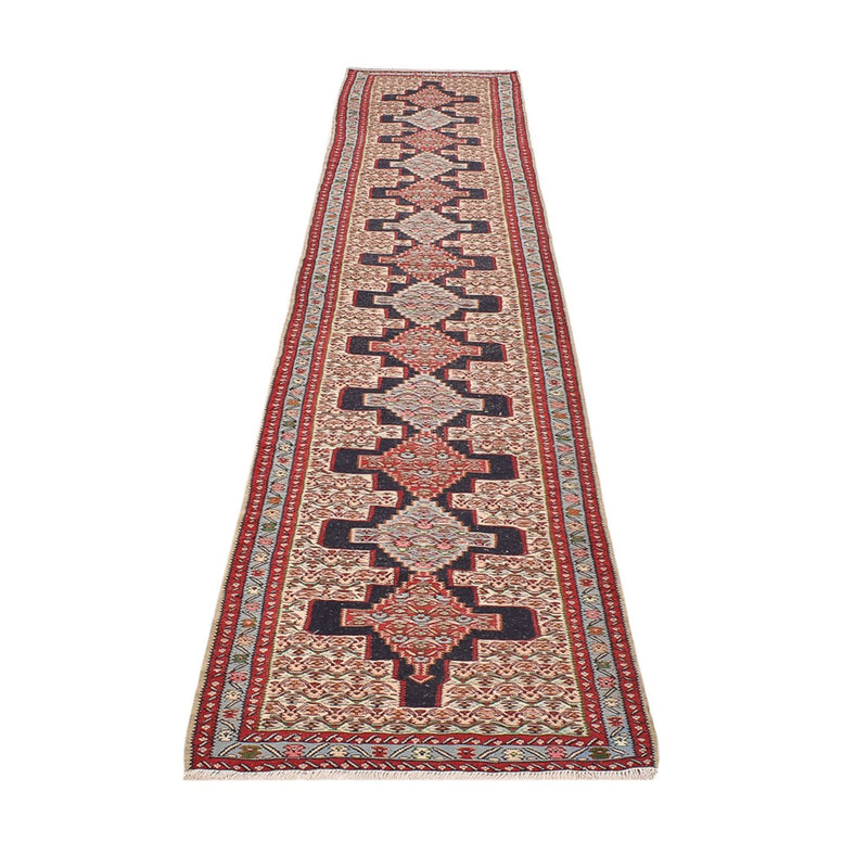 Runner Kelim Rug - Oriental - 395 x 87 cm - dark blue