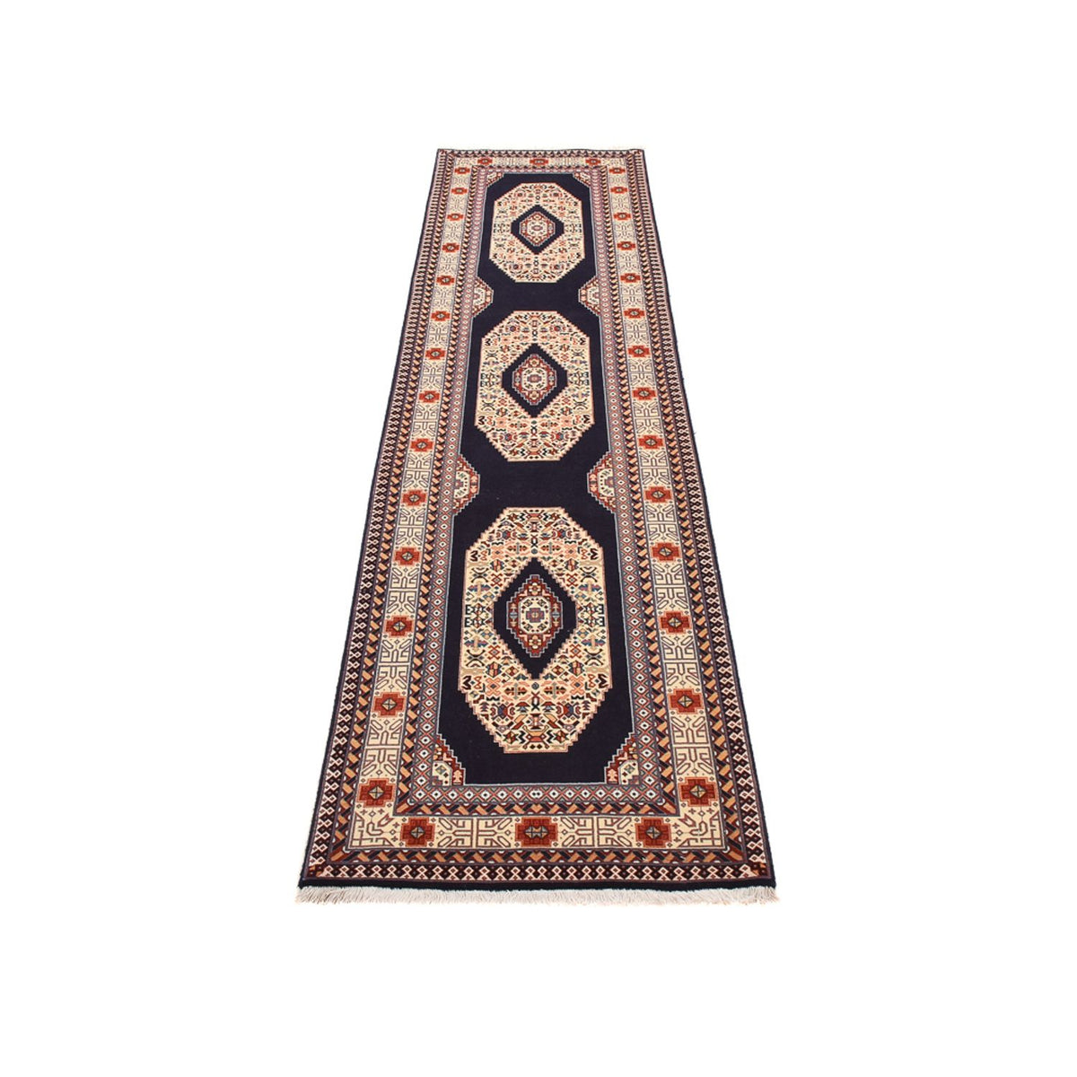 Runner Perser Rug - Tabriz - Premium - 300 x 73 cm - dark blue