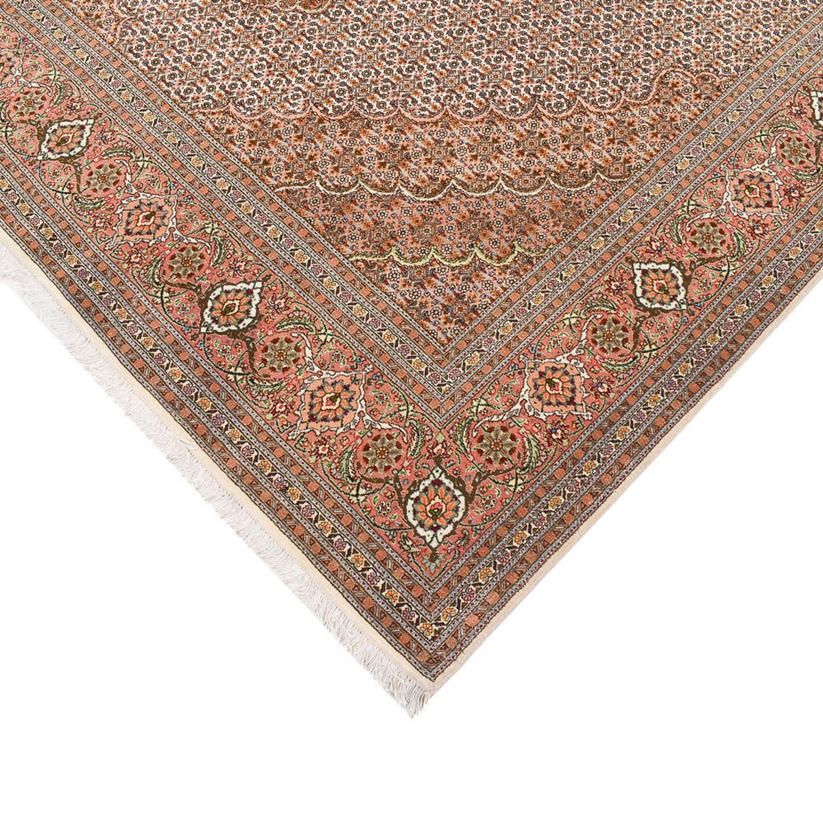 Runner Perser Rug - Tabriz - Royal - 408 x 201 cm - light brown