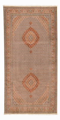 Runner Perser Rug - Tabriz - Royal - 407 x 201 cm - light brown