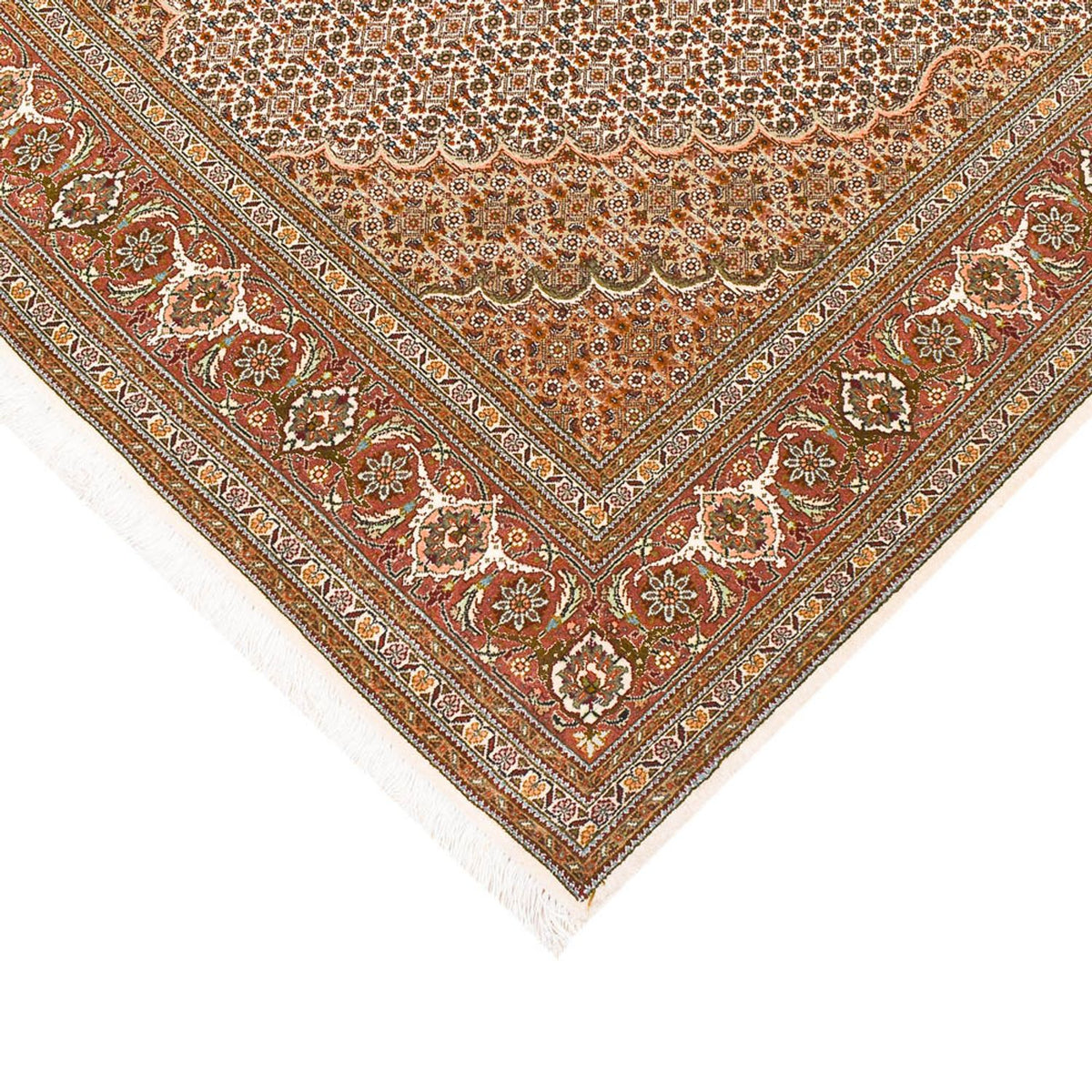 Runner Perser Rug - Tabriz - Royal - 404 x 150 cm - light brown
