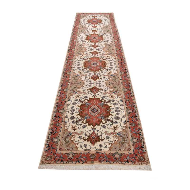 Runner Perser Rug - Tabriz - Royal - 404 x 89 cm - multicolored
