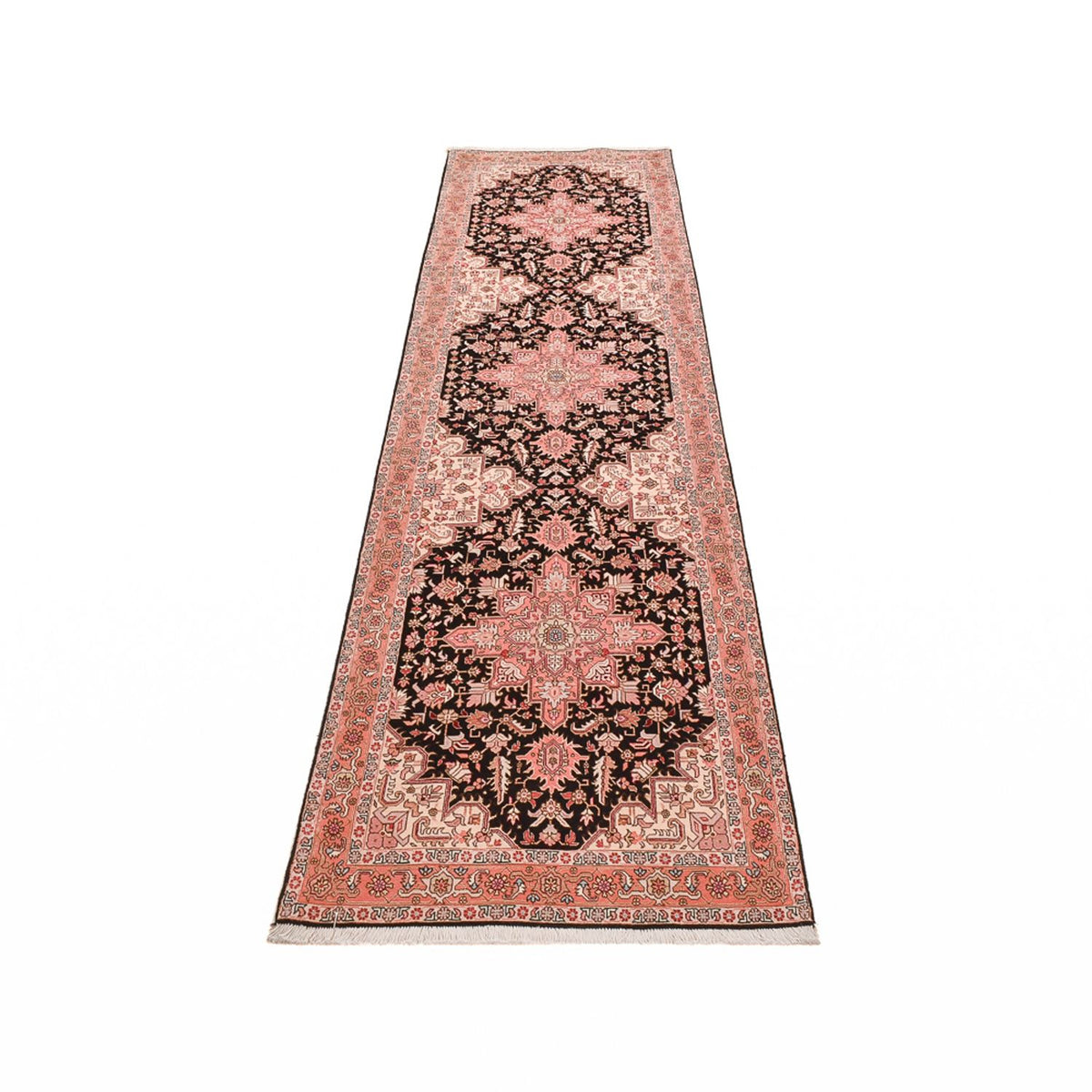 Runner Perser Rug - Tabriz - Premium - 350 x 91 cm - dark blue