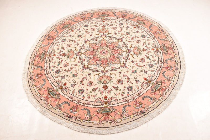 Perser Rug - Tabriz - Premium round  - 200 x 200 cm - cream