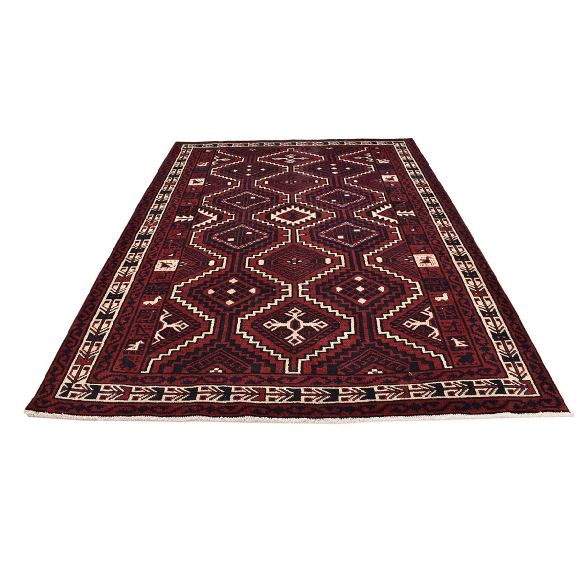 Gabbeh Rug - Loribaft Perser - 302 x 222 cm - bordeaux red