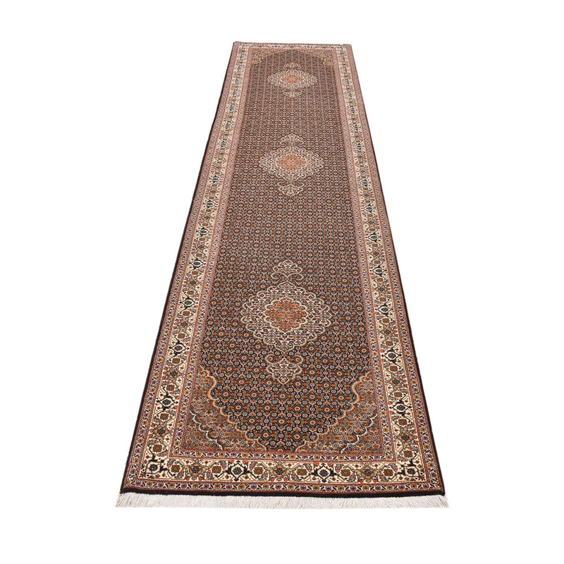 Runner Perser Rug - Tabriz - Royal - 392 x 67 cm - dark beige