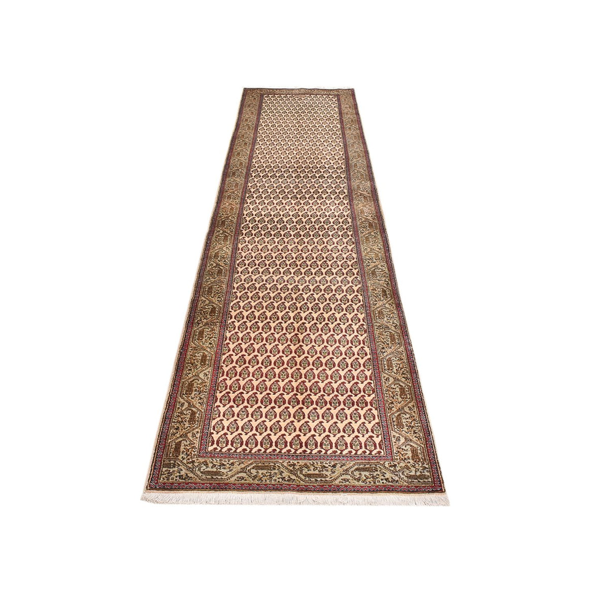 Runner Perser Rug - Tabriz - Royal - 427 x 97 cm - dark beige