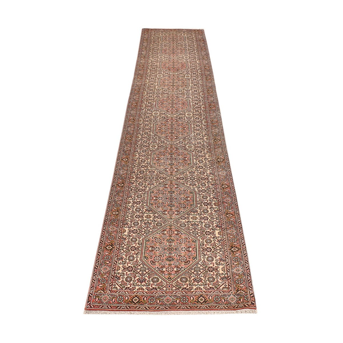 Runner Perser Rug - Bidjar - 400 x 72 cm - dark beige
