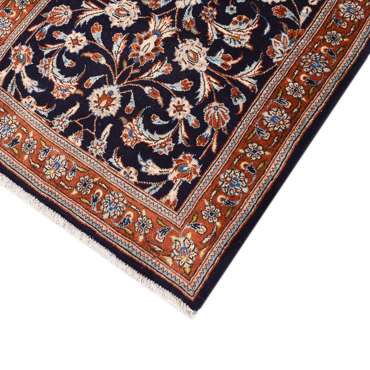 Runner Perser Rug - Keshan - 338 x 78 cm - dark blue
