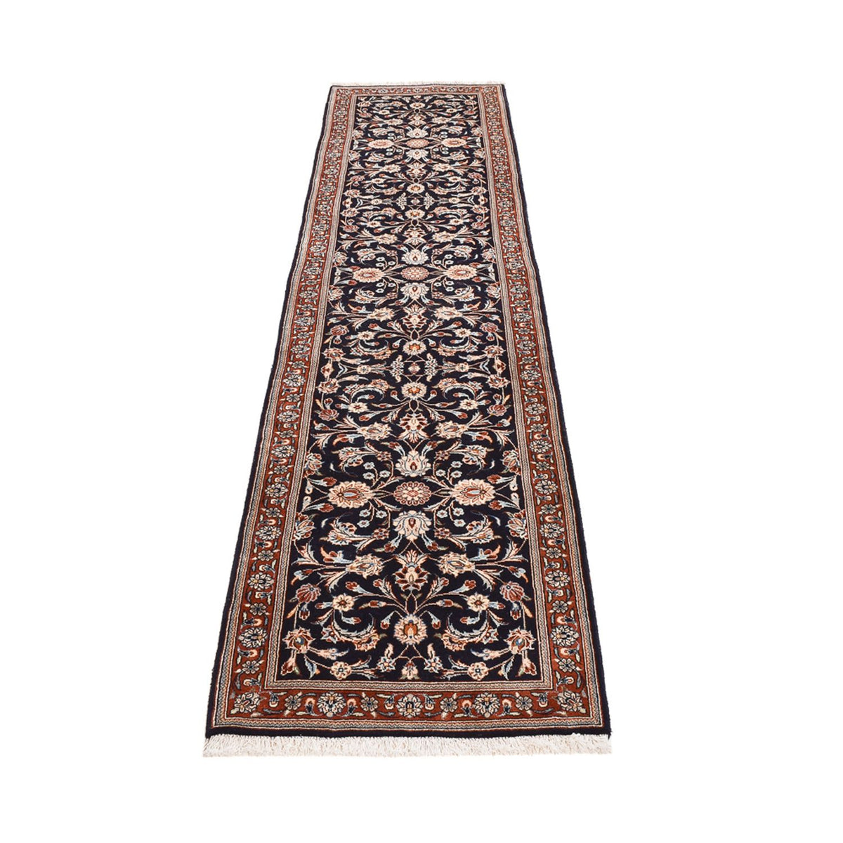 Runner Perser Rug - Keshan - 338 x 75 cm - dark blue