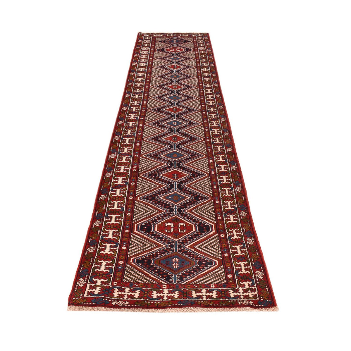 Runner Perser Rug - Nomadic - 388 x 92 cm - bordeaux red