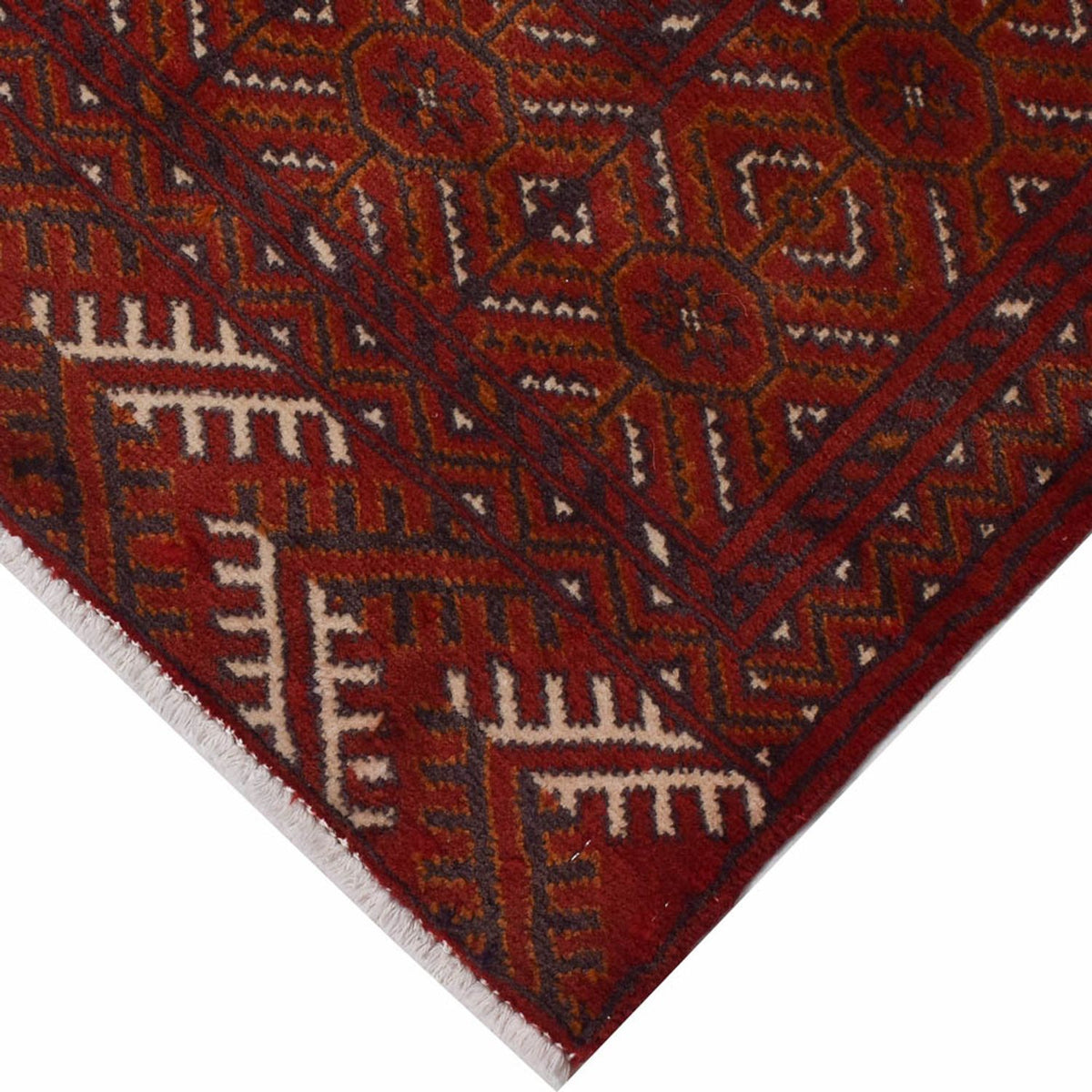 Runner Turkaman Rug - 287 x 102 cm - red