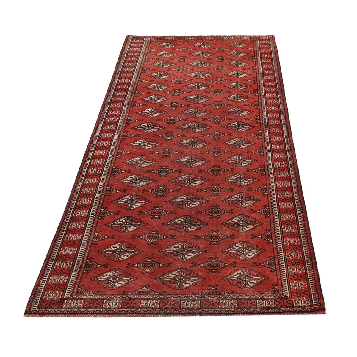 Runner Turkaman Rug - 266 x 97 cm - red