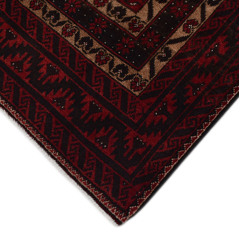Runner Belutsch Rug - 196 x 96 cm - dark red