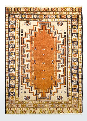 Turkaman Rug - 86 x 56 cm - multicolored