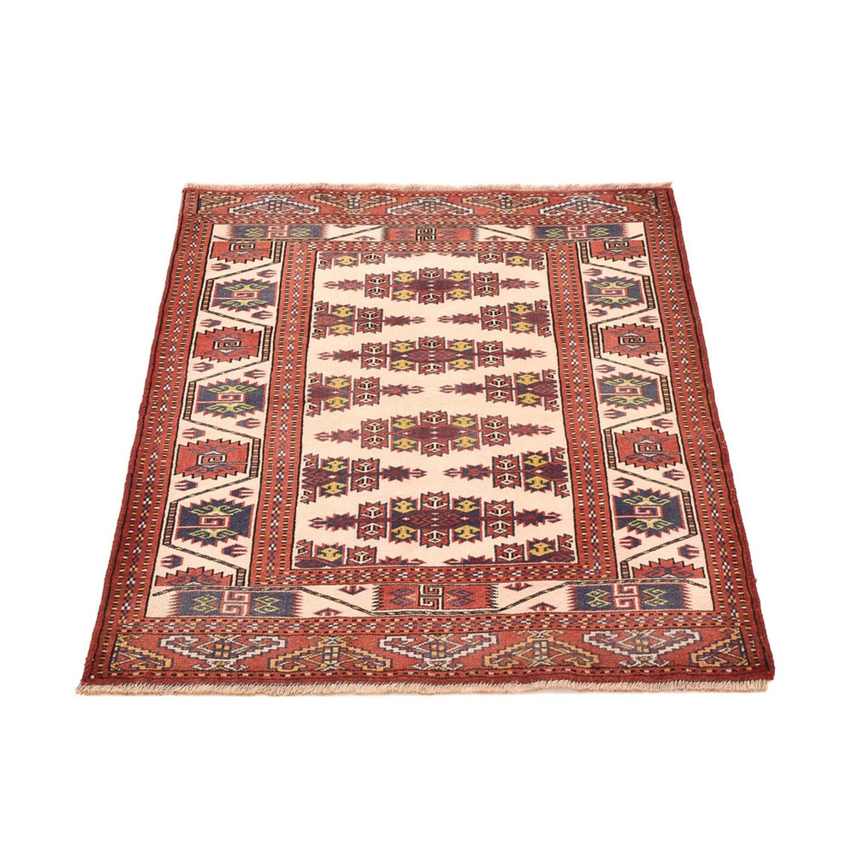 Turkaman Rug - 120 x 92 cm - light red