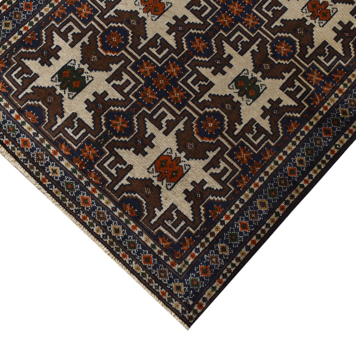 Runner Turkaman Rug - 366 x 79 cm - dark beige