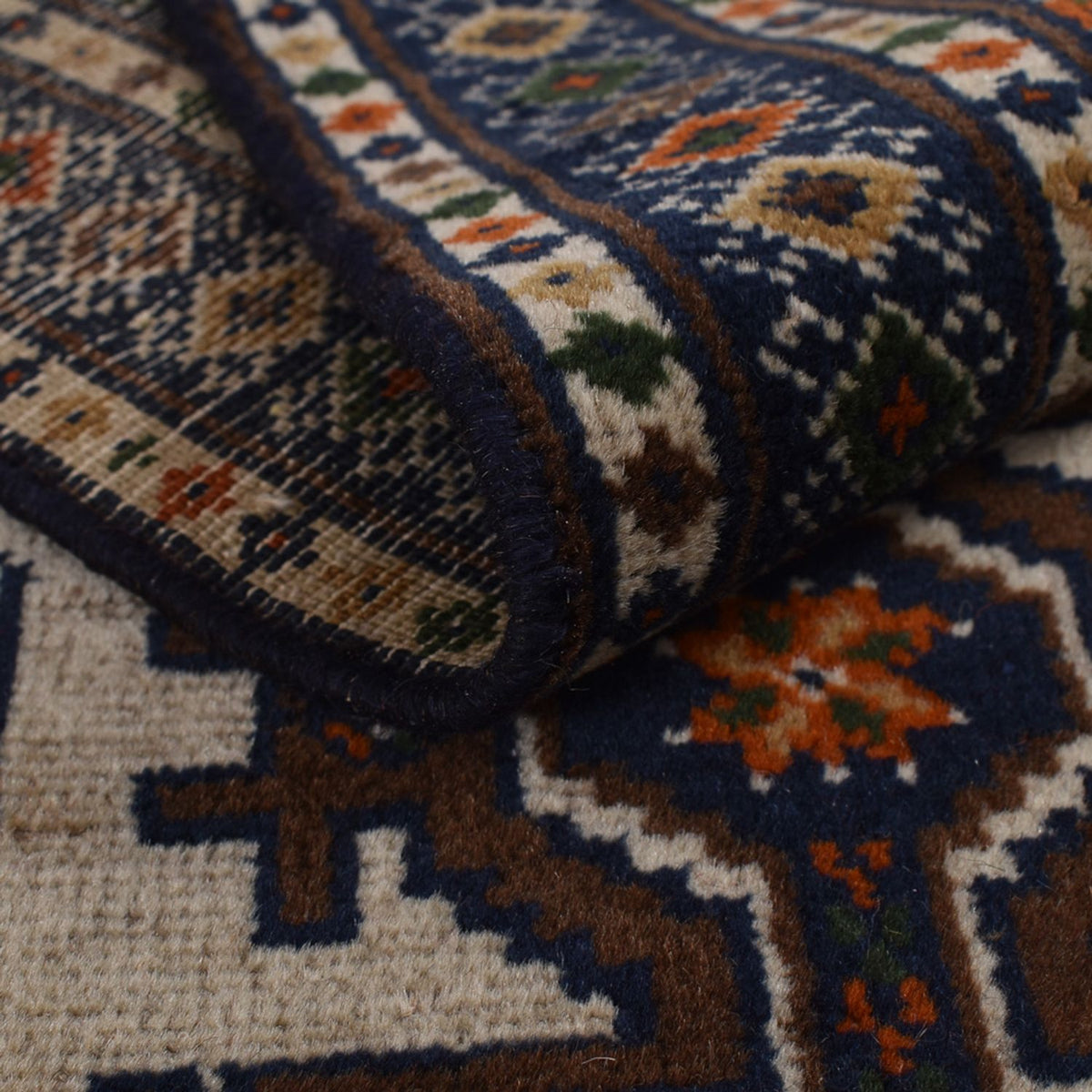 Runner Turkaman Rug - 366 x 79 cm - dark beige