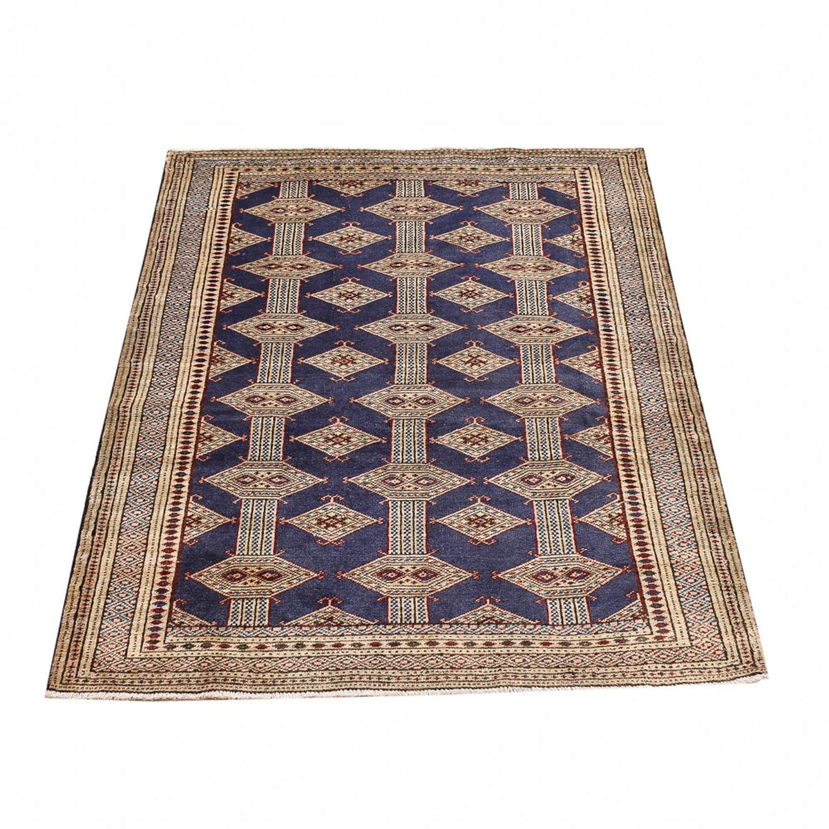 Turkaman Rug - 136 x 101 cm - dark blue