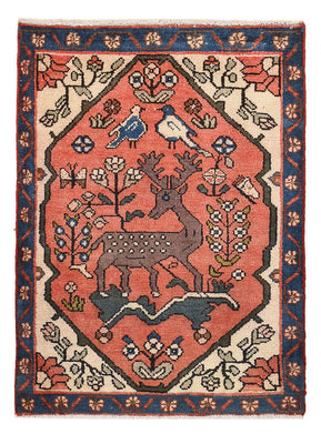 Perser Rug - Nomadic - 92 x 67 cm - light red
