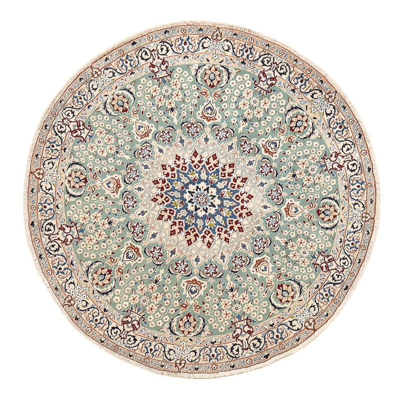 Perser Rug - Nain - Royal round  - 139 x 139 cm - light green