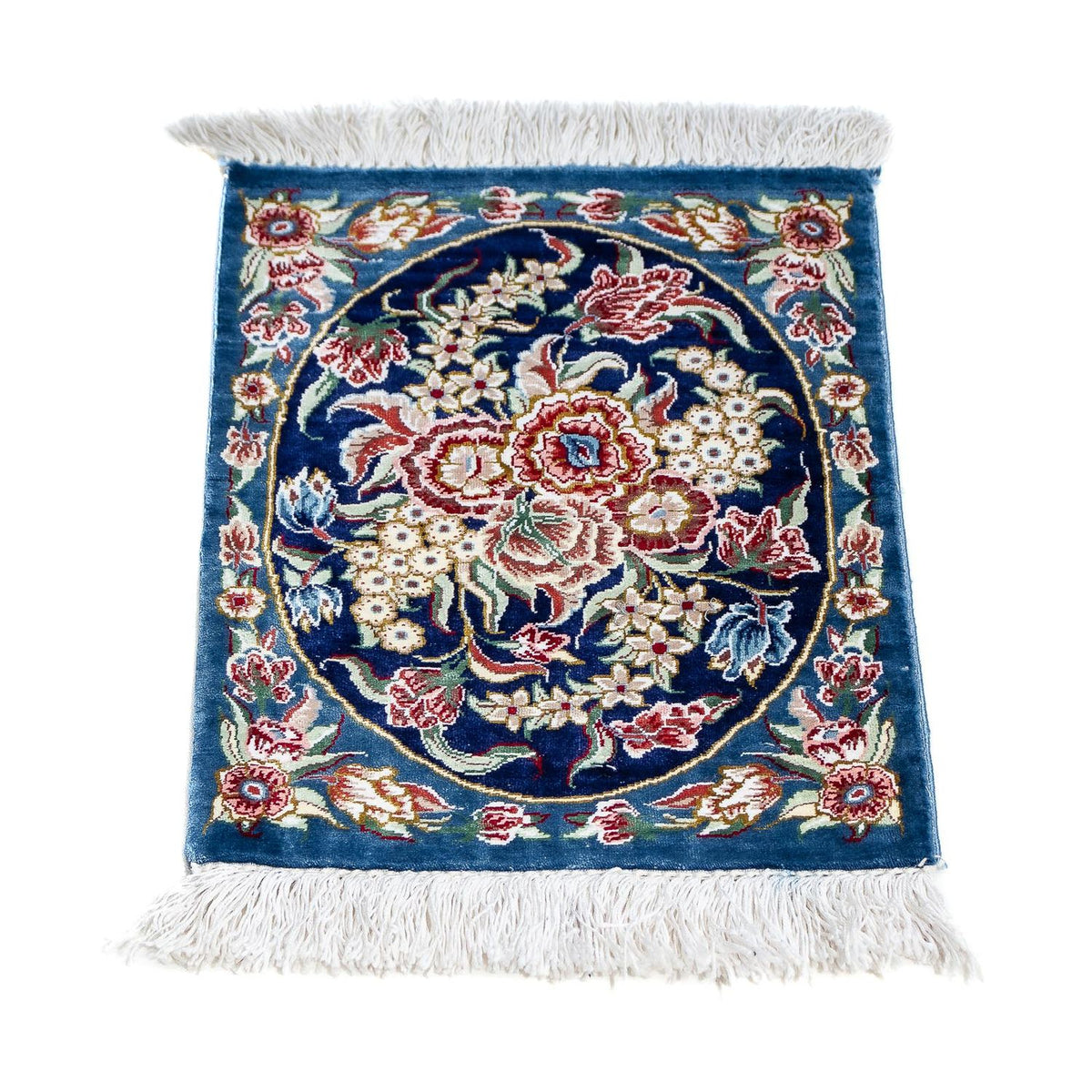 Silk Rug - Ghom Silk - Premium - 40 x 28 cm - dark blue