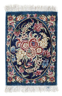 Silk Rug - Ghom Silk - Premium - 40 x 28 cm - dark blue