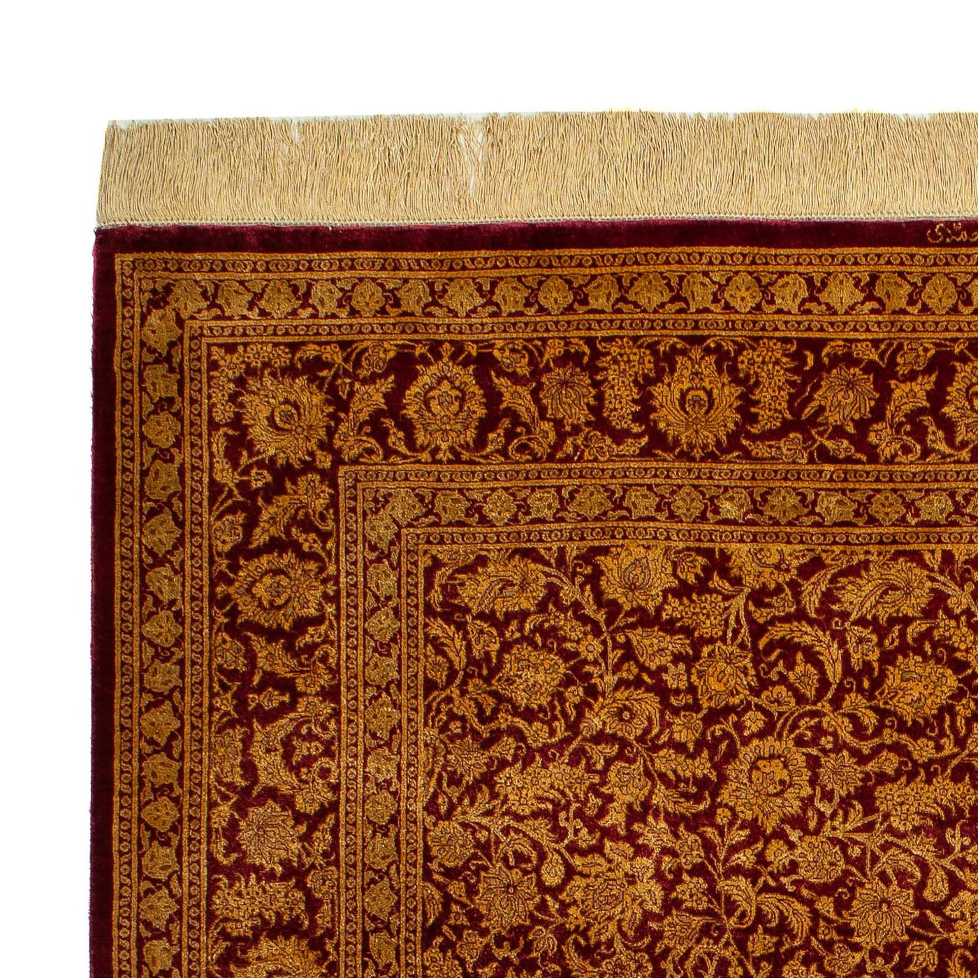 Qom Silk Rug 216x132cm - Persian Rugs