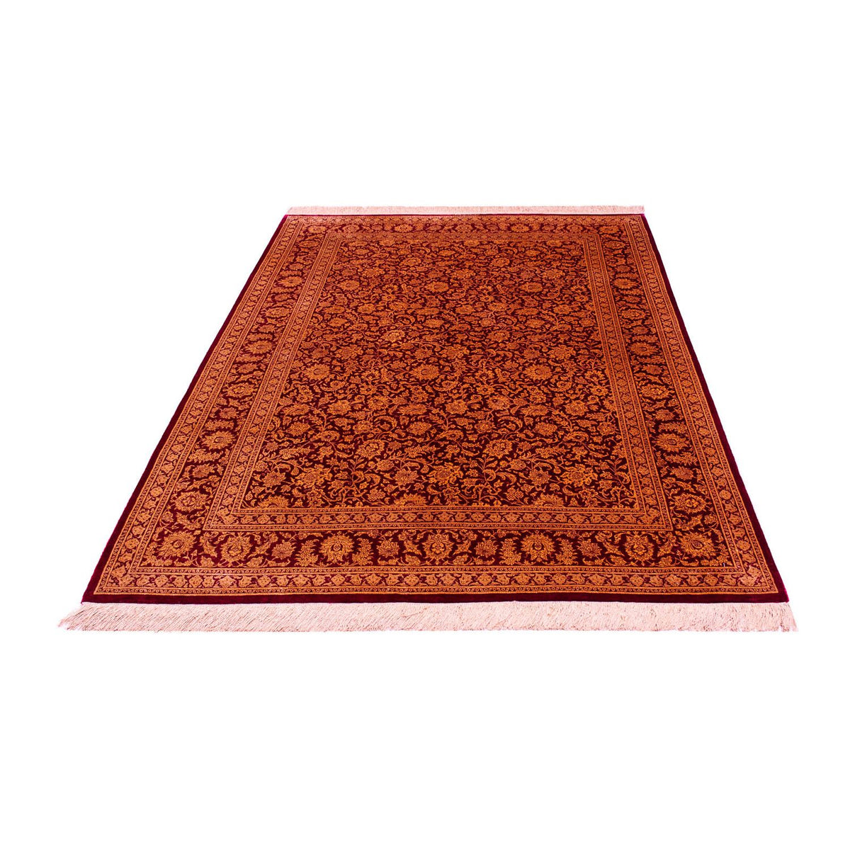 Silk Rug - Ghom Silk - Premium - 216 x 132 cm - dark blue