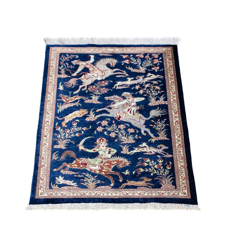 Perser Rug - Ghom - 87 x 55 cm - dark blue