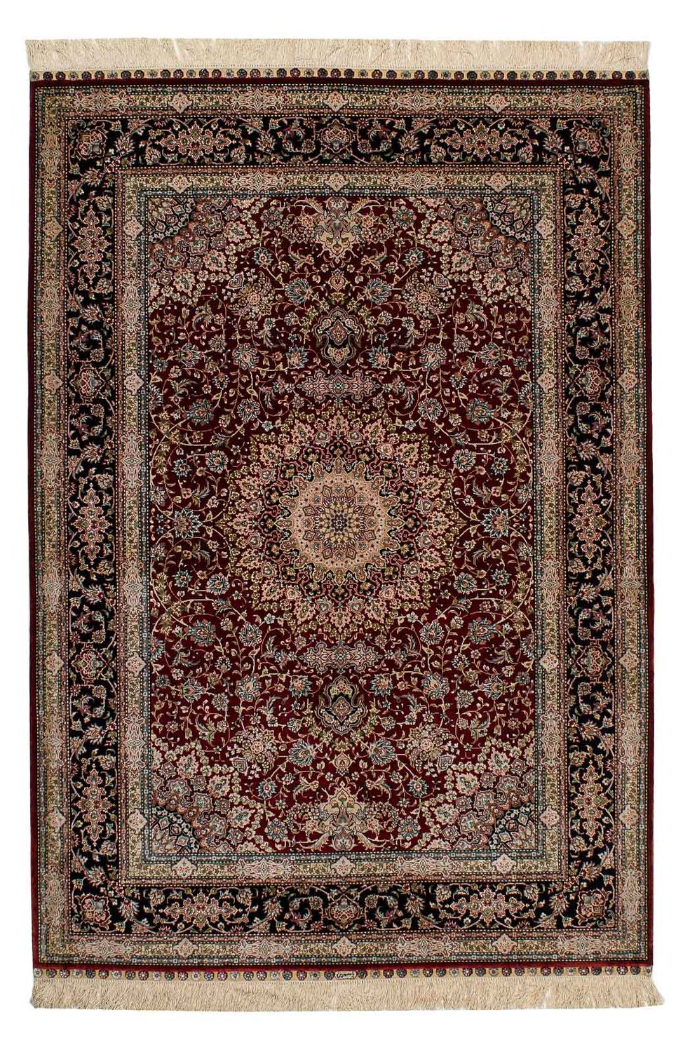Silk Rug - Chinese Silk - 183 x 122 cm - dark red