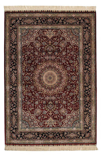 Silk Rug - Chinese Silk - 183 x 122 cm - dark red