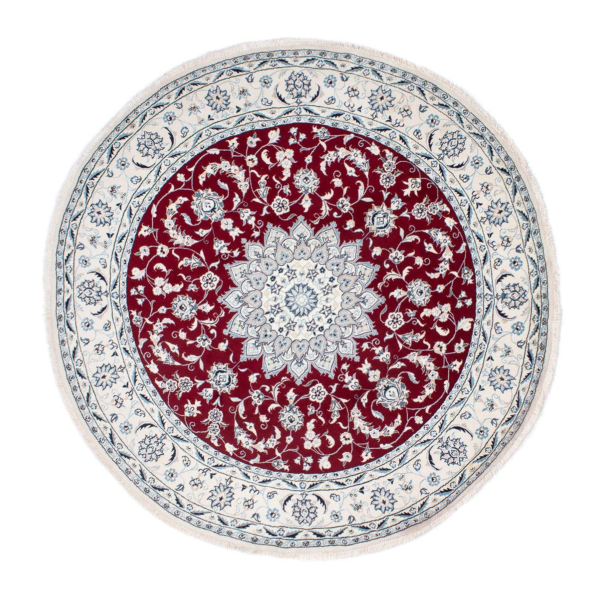 Perser Rug - Nain round  - 252 x 252 cm - dark red