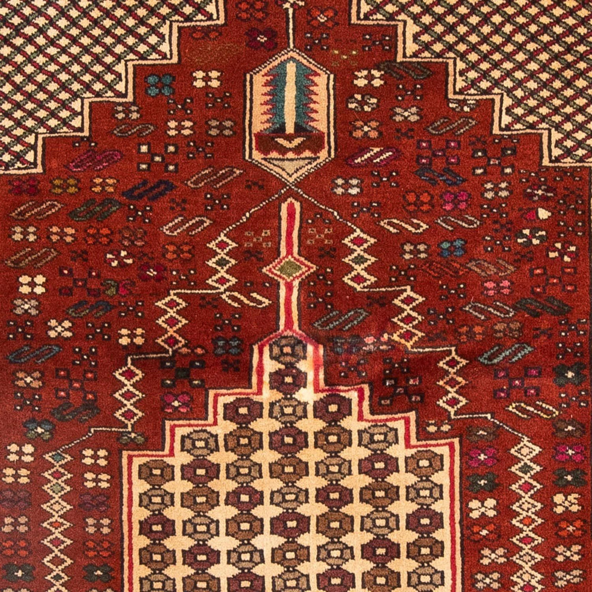 Belutsch Rug square  - 174 x 133 cm - red