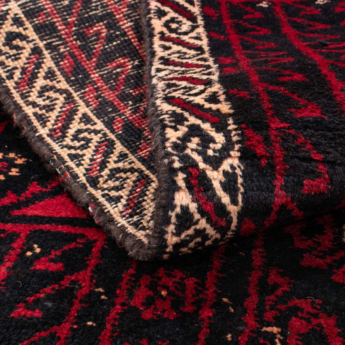 Runner Belutsch Rug - 222 x 110 cm - dark red