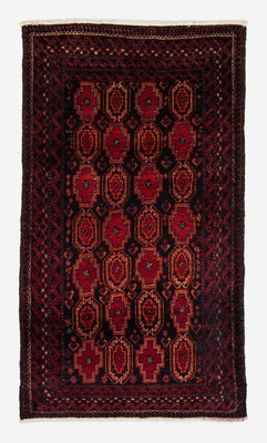 Runner Belutsch Rug - 185 x 110 cm - dark red