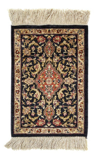 Silk Rug - Ghom Silk - Premium - 41 x 28 cm - dark blue