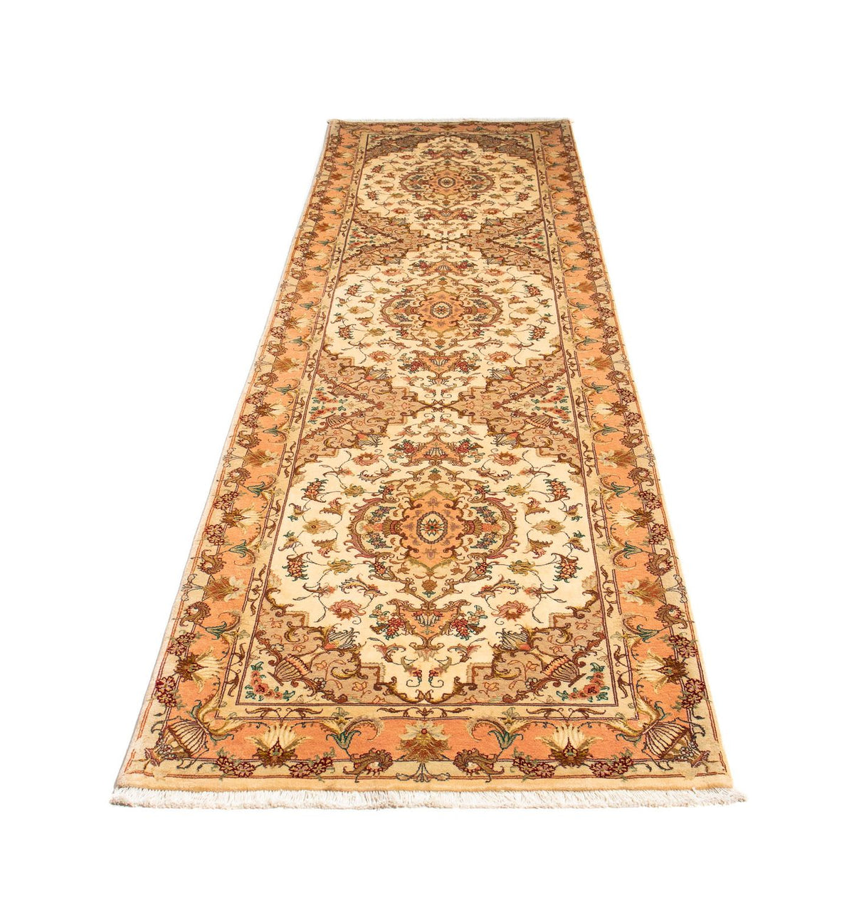 Runner Perser Rug - Tabriz - Royal - 314 x 87 cm - light brown