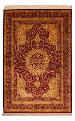 Silk Rug - Ghom Silk - Premium - 188 x 130 cm - beige