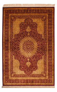 Silk Rug - Ghom Silk - Premium - 188 x 130 cm - beige