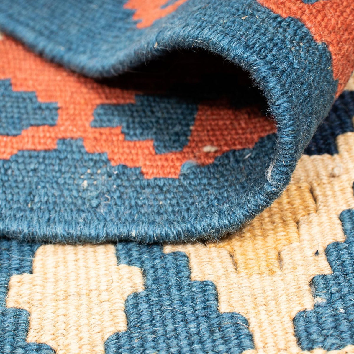 Kelim Rug - Oriental square  - 212 x 197 cm - blue