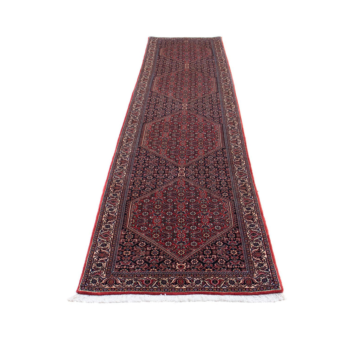 Runner Perser Rug - Bidjar - 380 x 75 cm - dark red