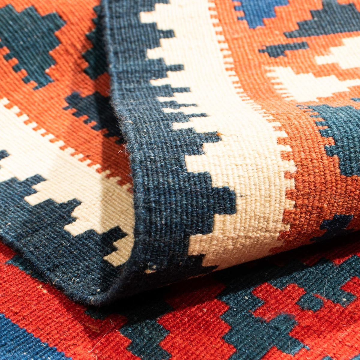 Kelim Rug - Oriental square  - 104 x 102 cm - dark red