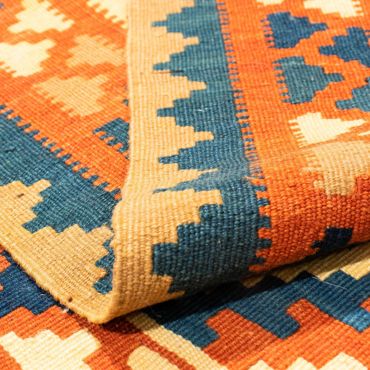 Kelim Rug - Oriental square  - 100 x 100 cm - beige