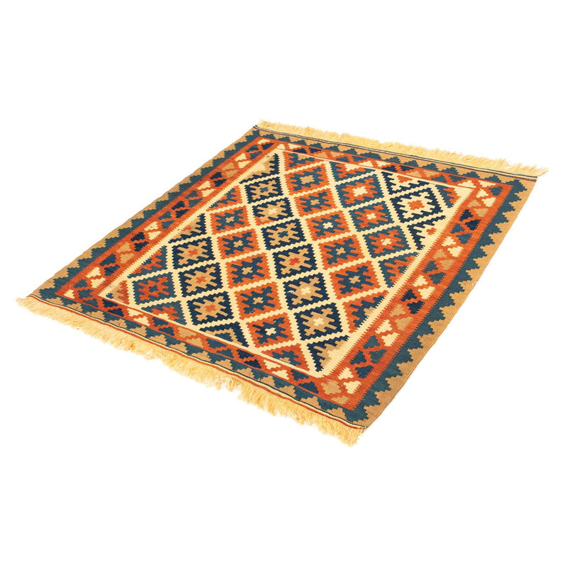 Kelim Rug - Oriental square  - 100 x 100 cm - beige