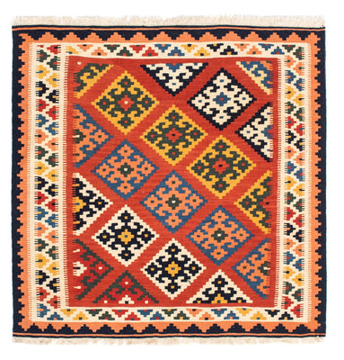 Kelim Rug - Oriental square  - 106 x 104 cm - red